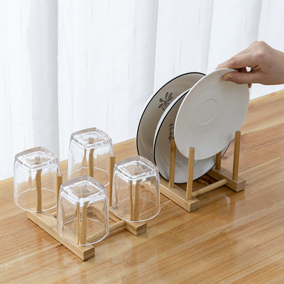 ins木质餐盘沥水书本收纳架