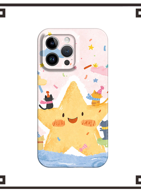 可爱星星猫咪适用iphone17promax菲林手机壳苹果16华为p70nova9vivos30iqoo12软红米k80note14小米15一加13硬