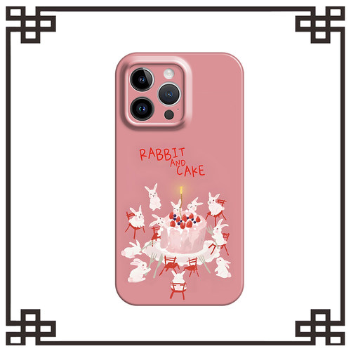 小兔子生日会适用iphone17promax菲林手机壳苹果16华为p70nova7vivox300iqoo11软红米k80note14小米15一加13T