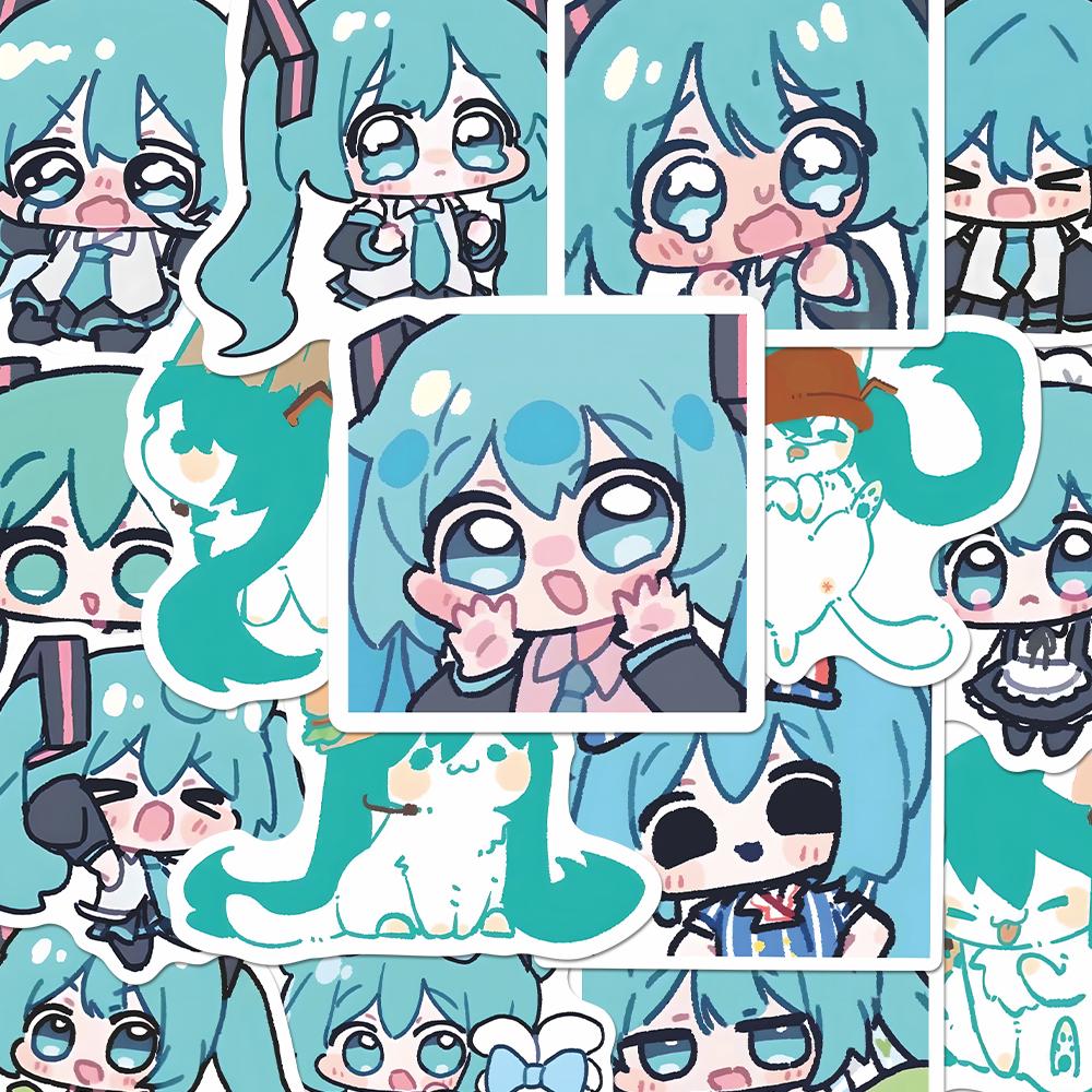96张Q版初音未来贴纸miku日系二次元动漫周边diy手机壳iPad防水