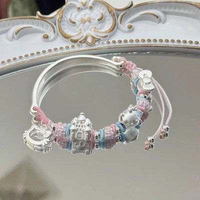 小红书同款999银手链半手镯3D硬银diy编织链送女友小孩闺蜜礼物
