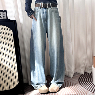 修腿神裤！遮胯阔腿弯刀牛仔裤女软糯垂顺莱赛尔天丝宽松显瘦长裤