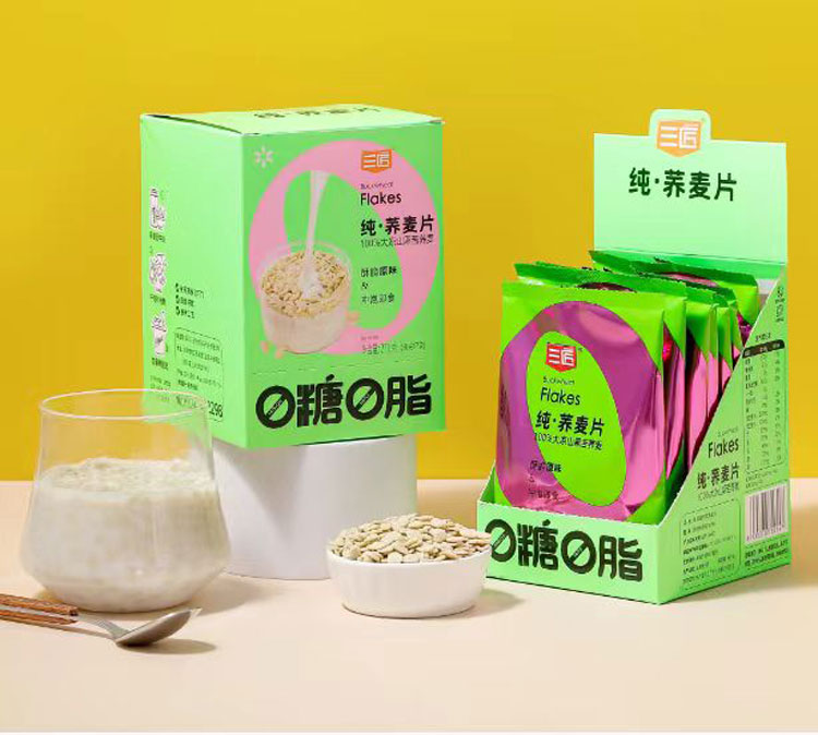 三匠纯荞麦片0脂肪0糖小袋100%大凉山黑苦荞麦210克独立包装冲泡图片