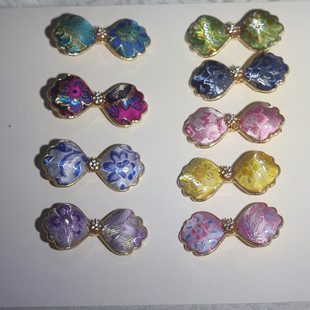 手工真丝宋锦非遗国风发夹古风发卡头发夹子布艺对边夹头饰 蜀锦