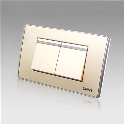 正泰118型开关插座金色一开二开