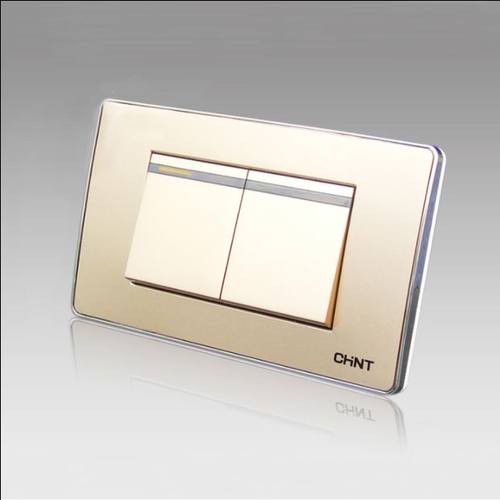 正泰118型开关插座金色一开二开