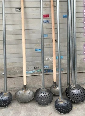 捞渣勺漏勺铁锹型大号加厚长柄铁勺下水道掏粪勺子清淤泥清理工具