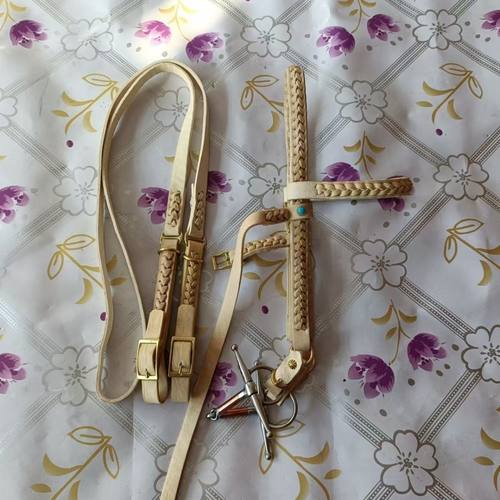 纯牛皮马嚼子 嚼子笼头马叉子水勒骑马嚼子笼头 马鞍马具马术用品