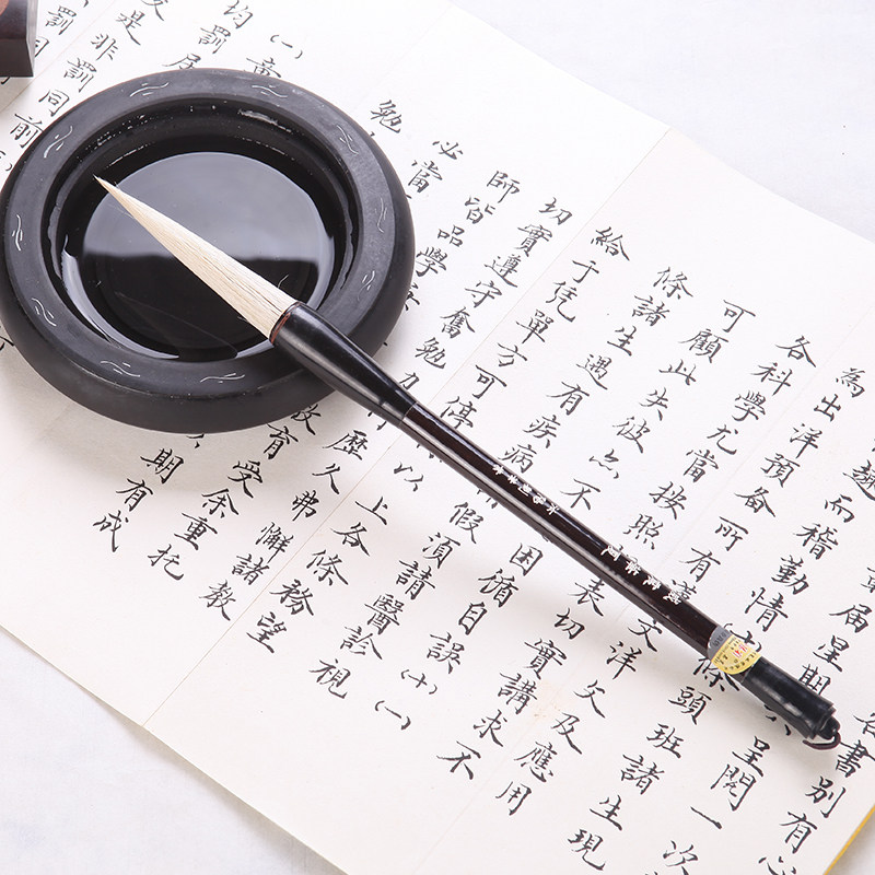 非遗汝阳刘毛笔厂家库存热销长峰羊豪加健行草书画勾线专用