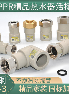 灰色PPR热水器 前置过滤器 水表活接4分6分1寸活直活弯活三通管件
