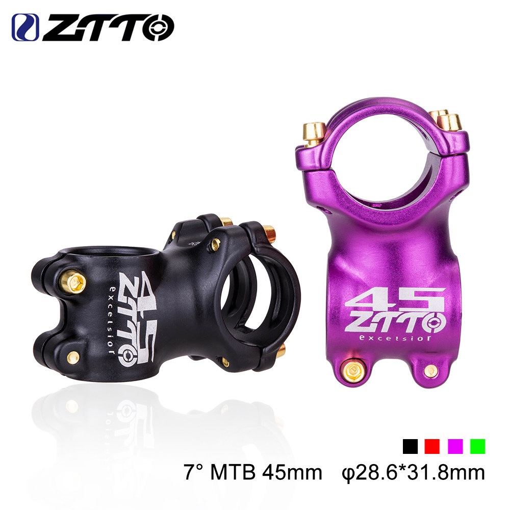 ZTTO 산악 자전거 플러스 또는 마이너스 7도 색상 줄기 도로 자전거 45MM 라이저 자전거 알루미늄 합금 짧은 줄기
