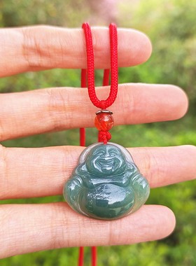 A货翡翠冰糯观音佛公吊坠送证书