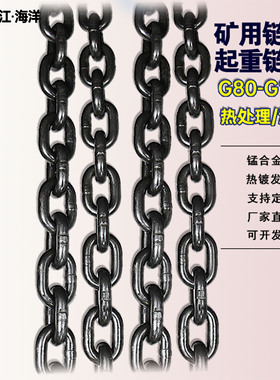 G80锰钢链条重型起重链条G100镀锌吊装链条手拉葫芦链黑色铁链子