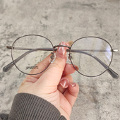 49mm圆框中小脸超轻眼镜框女可配近视防蓝光金丝细边玫瑰金小红书