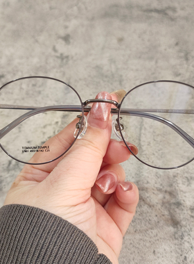 49mm圆框中小脸超轻眼镜框女可配近视防蓝光金丝细边玫瑰金小红书