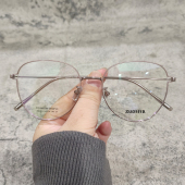 大框53mm宽大脸修脸超轻眼镜框女可配近视防蓝光配眼睛粉色金丝