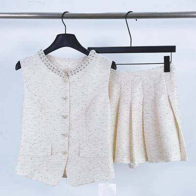 柏多伊俪上衣百褶裙小香风套装