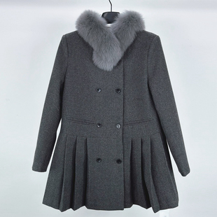 毛呢大衣外套 显瘦中长款 6903小香风羽绒长袖 连衣裙女冬高级感时尚