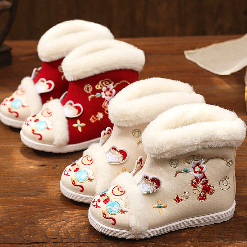 唐二代女童冬季汉服靴2023新款