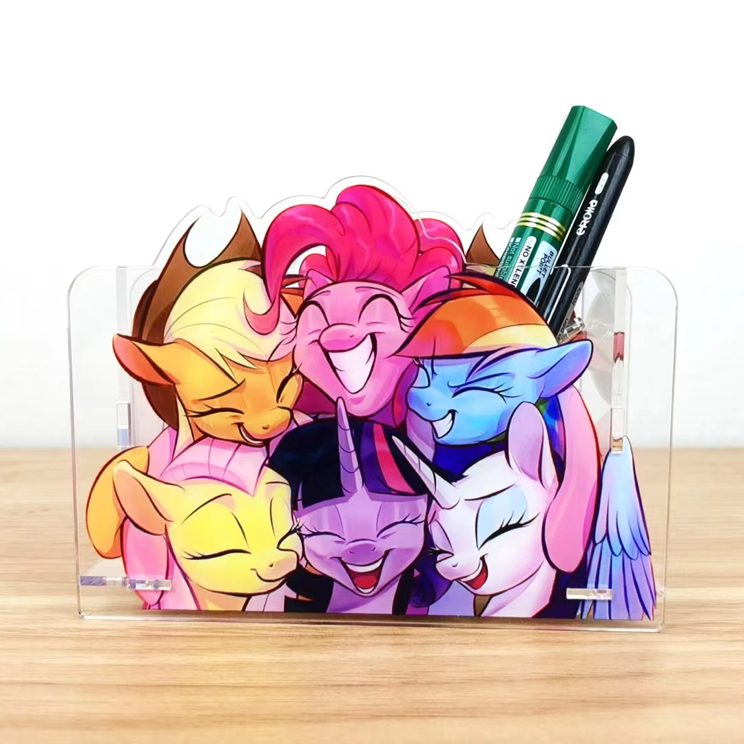 m6合影亚克力笔筒桌面收纳小马宝莉周边彩虹小马同人mlp马国蹄工