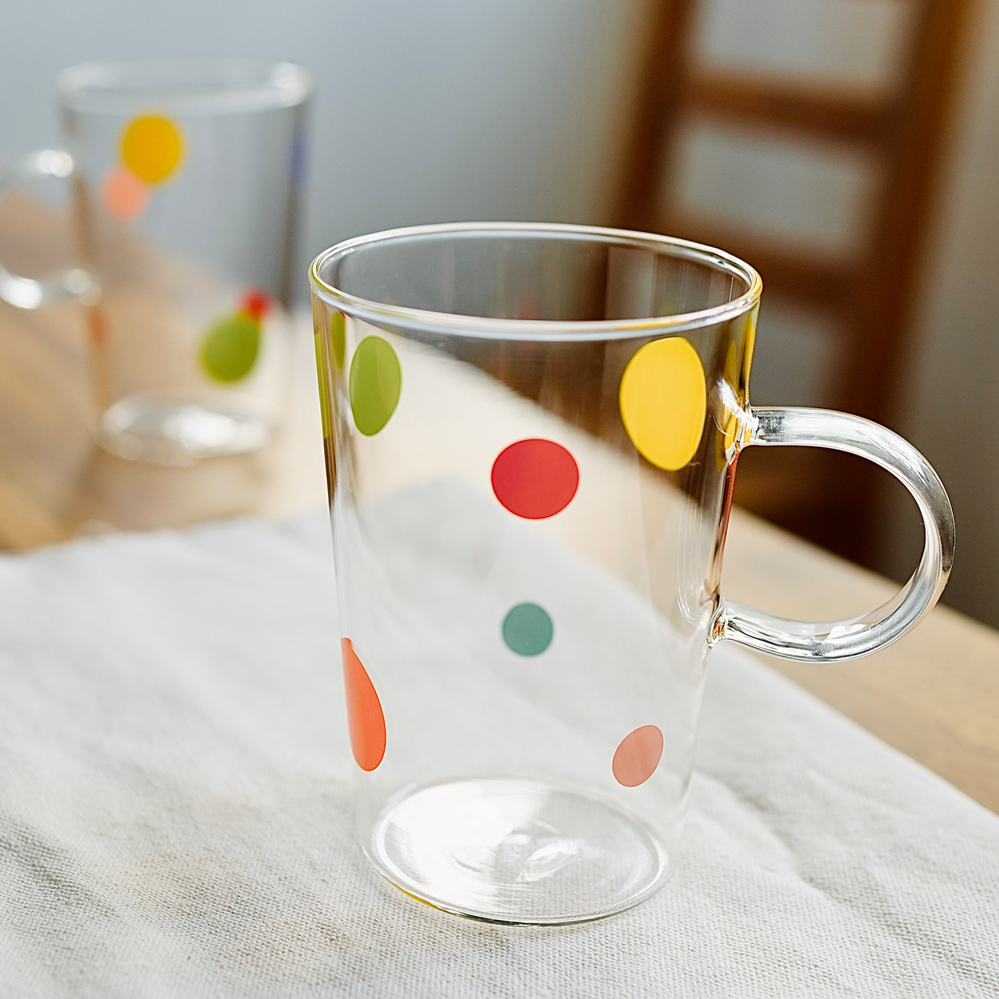 早上好商店 快乐的波点 高硼硅耐热玻璃咖啡杯 早餐杯 耐热玻璃杯,餐饮具,玻璃杯,淘宝优惠券,粉丝福利购,淘宝优惠卷