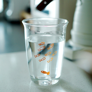 早上好商店 做一条逆行的鱼  原创小鱼玻璃杯高硼硅耐热玻璃杯