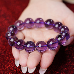 紫水晶手链女水晶玛瑙散珠乌拉圭紫晶手串女饰品礼物