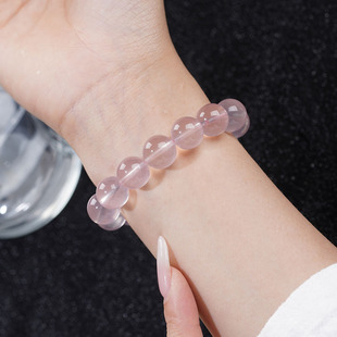 粉水晶手链女水晶玛瑙散珠星光粉晶手串女饰品礼物