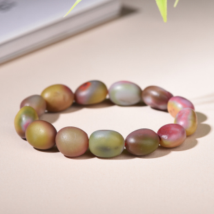 盐源玛瑙手串女男水晶玉髓玉石手链手串单圈女饰品