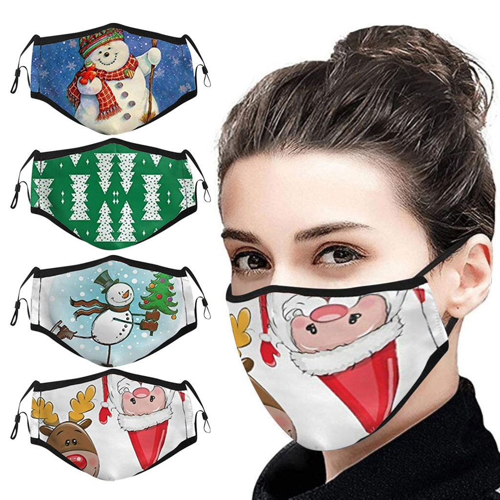 跨境圣诞节Christmas 圣诞老人数码印花口罩防尘冰丝可水洗口罩,居家布艺,一次性防尘罩,淘宝优惠券,粉丝福利购,淘宝优惠卷