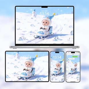 滑雪橇星星人手机壁纸 | 动态苹果安卓锁屏壁纸 | 电脑平板壁纸