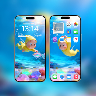 潜水星星人手机壁纸 | 可爱动态苹果安卓锁屏壁纸 | 电脑平板壁纸