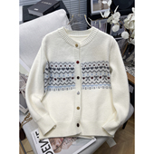 女装 毛衣女胖mm独特漂亮针织衫 春季 提花开衫 上衣潮 新款 胡子叔大码