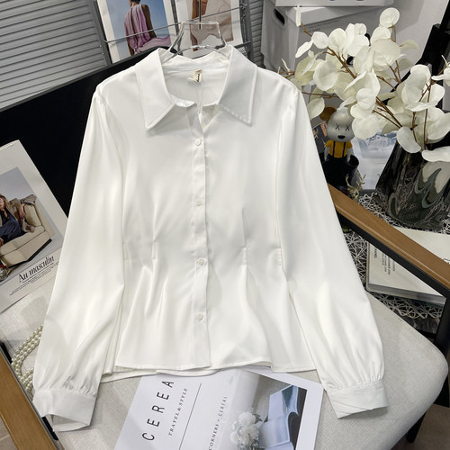 大码女装2025春季气质纯色衬衫女