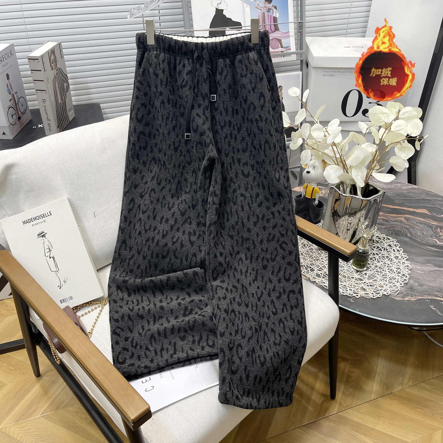 胡子叔大码女装冬季新款豹纹加绒阔腿裤女胖mm欧货女装休闲直筒裤,女装/女士精品,大码裤装,淘宝优惠券,粉丝福利购,淘宝优惠卷