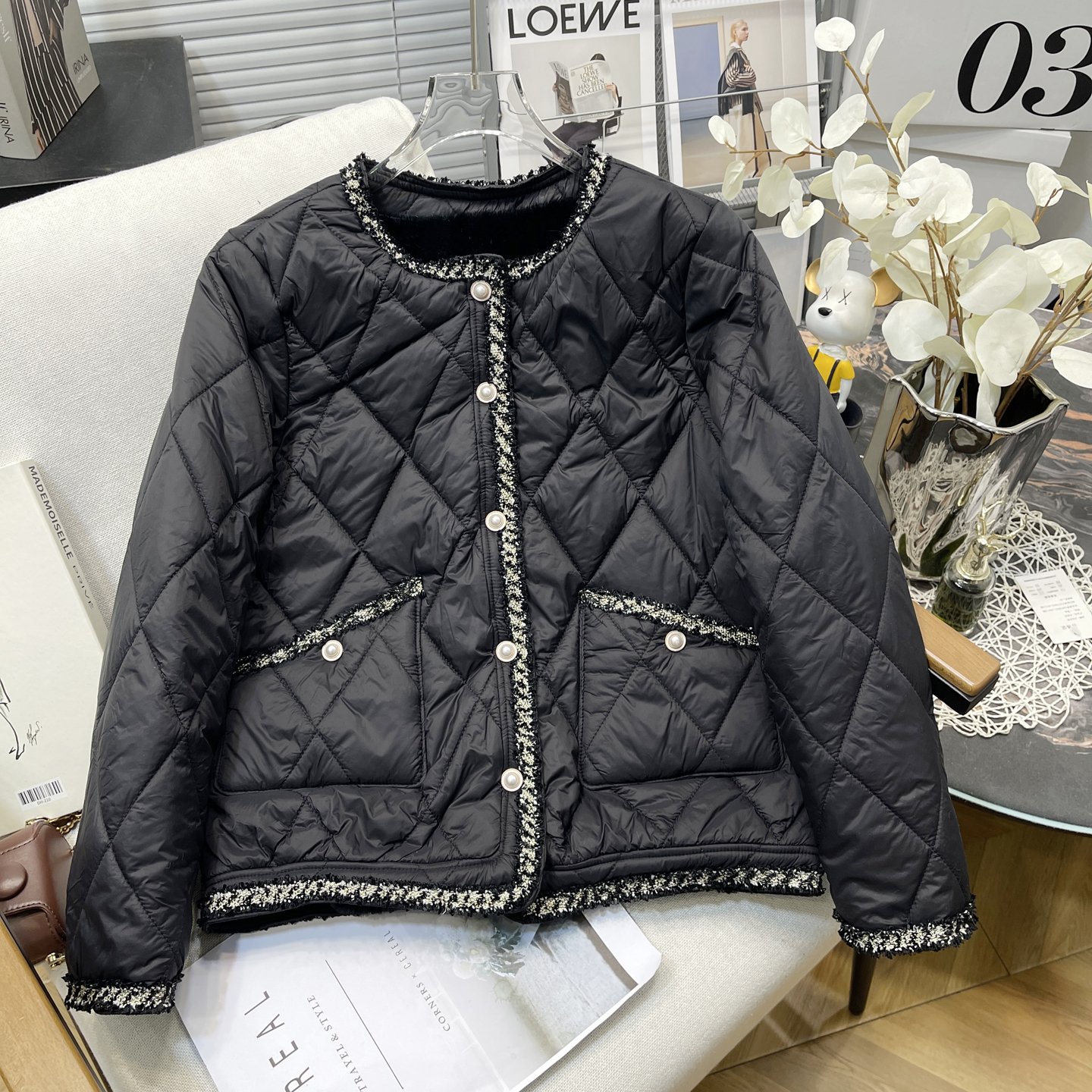 大码女装冬季小香风轻薄羽绒棉服