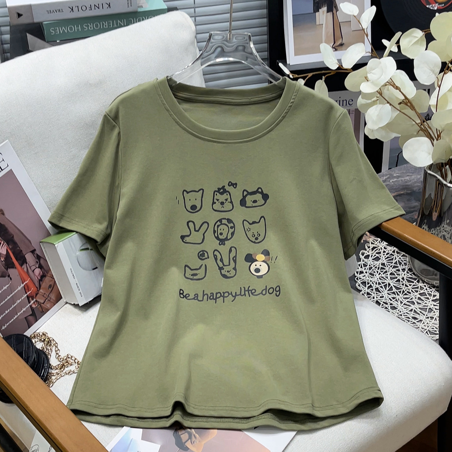 大码女装正肩短袖T恤女2026夏季胖mm卡通印花遮肚显瘦半袖上衣潮
