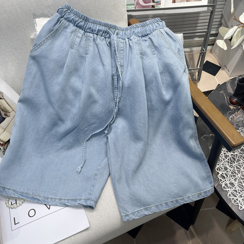 大码天丝牛仔短裤夏季新款胖mm