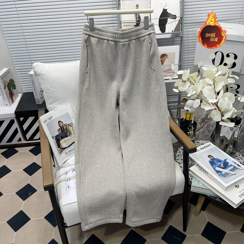 胡子叔大码女装加绒窄版直筒裤秋冬新款胖mm显瘦毛呢人字纹休闲裤,女装/女士精品,大码裤装,淘宝优惠券,粉丝福利购,淘宝优惠卷