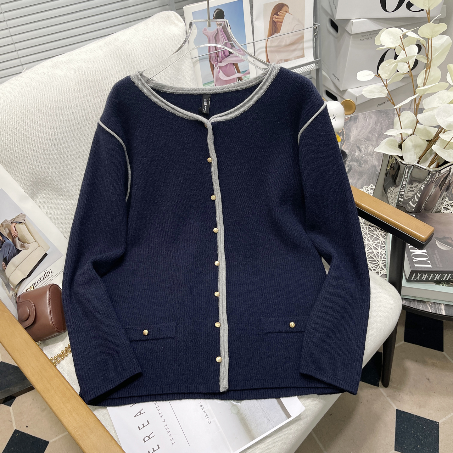 大码女装秋冬新款圆领毛衣女胖mm
