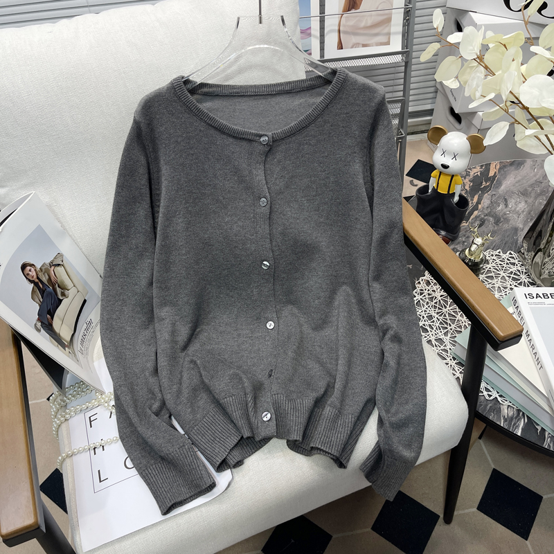 大码胖mm宽松显瘦长袖针织开衫