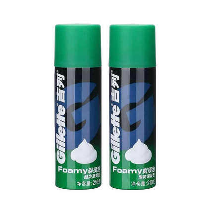 包邮 吉列 剃须泡 酷爽薄荷型 210g*2瓶 男士剃须 刮胡 泡沫 正品