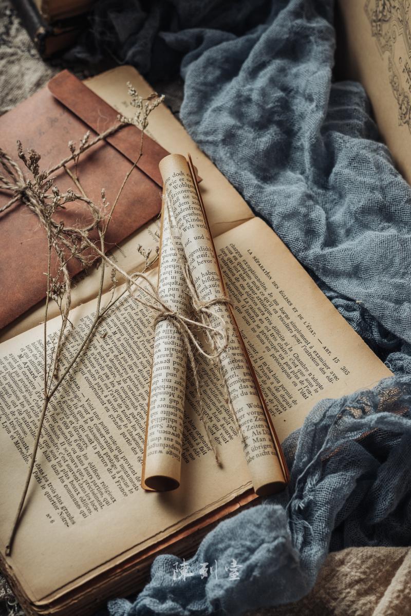 复古风书页外文咖啡厅陈列道具