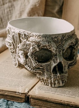 骷髅复古做旧风橱窗陈列烟灰缸