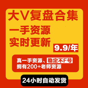 大V老师复盘策略合集/每日更新/战报/自动发货/logo设计