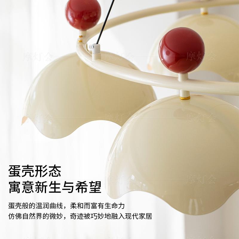 现代简约客厅吊灯大厅主灯法式奶油风2025新款网红蛋壳房间餐厅灯