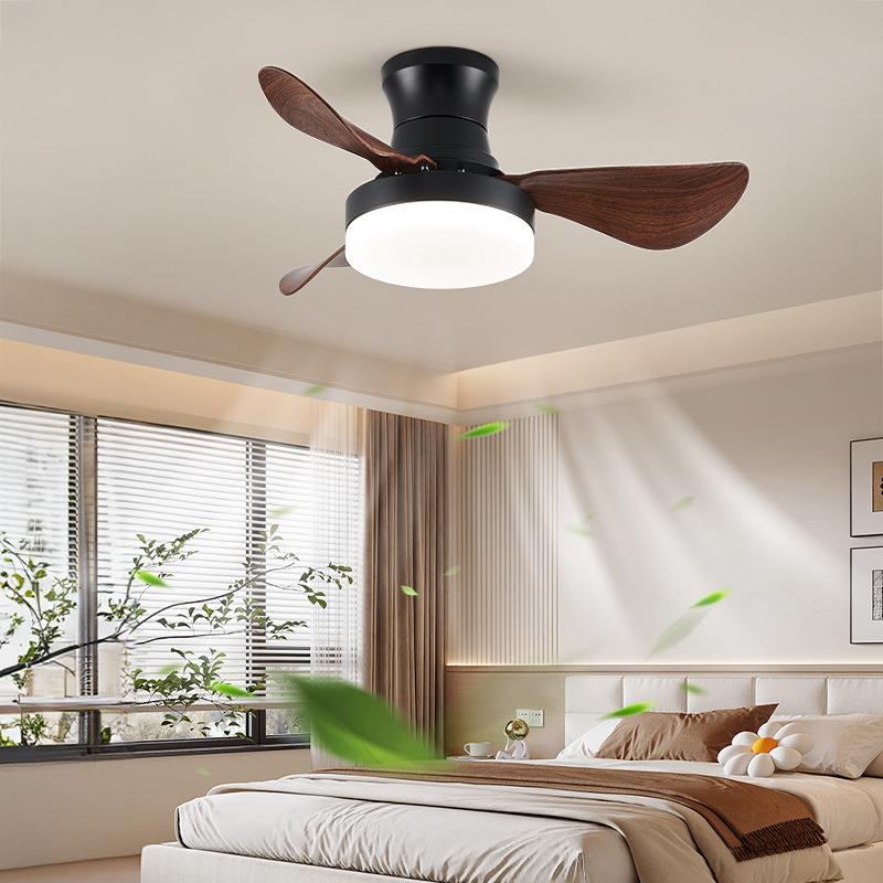 美式复古卧室吸顶风扇灯家用现代简约吊扇灯中古风书房餐厅电风扇