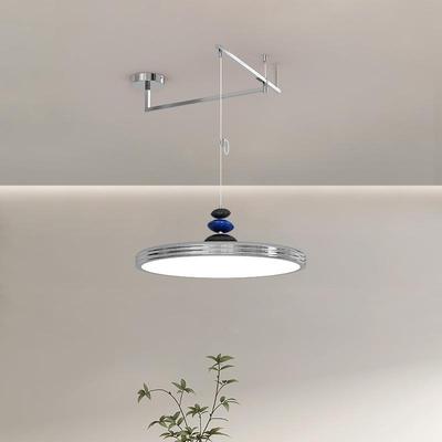 2025新款摇臂餐厅吊灯侘寂风复古飞碟餐桌灯设计师护眼全光谱灯具