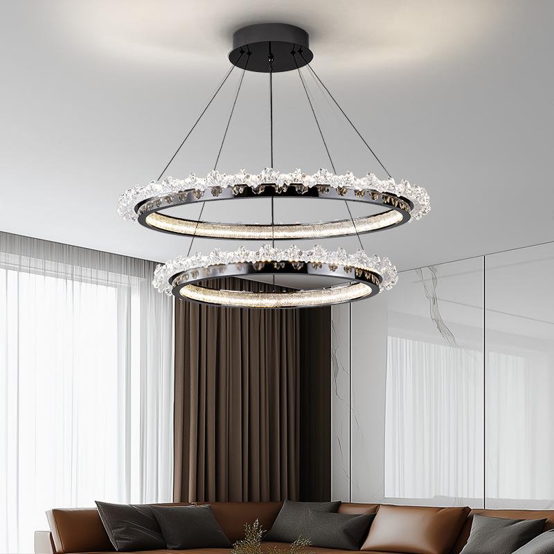意式轻奢客厅圆环吊灯现代简约大气法式温馨浪漫护眼大厅餐厅主灯