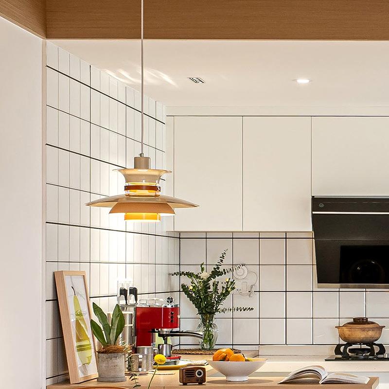 ph5餐厅吊灯日式复古侘寂风吧台餐桌设计师滑杆飞碟灯中古书房灯